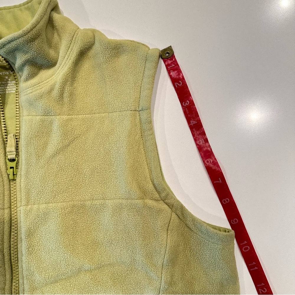 Lands End Lime Green Zip Up Fleece Vest Size Medium - Picture 4 of 8
